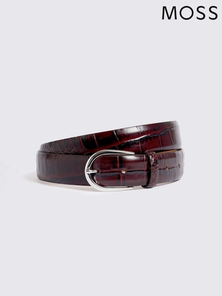 MOSS Red Italian Croc Belt (G95126) | OMR35