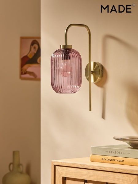 Made.com Briz Ribbed Glass Wall Light