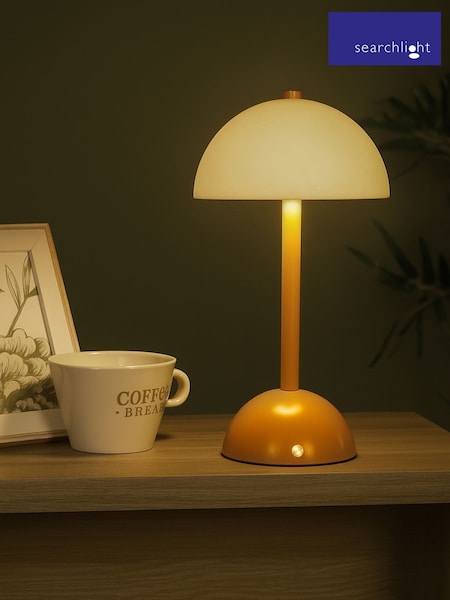 Searchlight Yellow Rechargeable Glass Shade Table Lamp (G95460) | $36