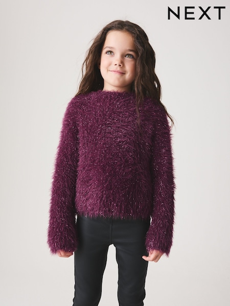 红色 - Tinsel Fluffy Jumper (3-16yrs)