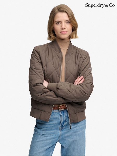Brown - Superdry Liner Bomber Jacket