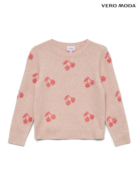VERO MODA Pink Girl Round Neck Soft Touch Cosy Knitted Jumper (G95621) | AED151