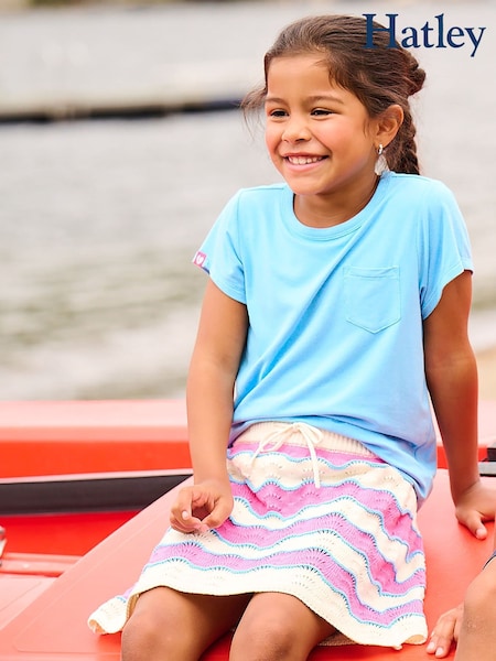 Hatley Pink Strawberry Moon Stripes Crochet Skirt (G95625) | ‏166‏₪