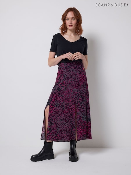 SCAMP & DUDE Leopard Ray Split Front Skirt (G95714) | ‏408 د.إ.‏
