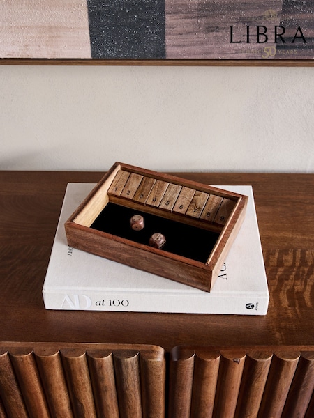 Libra Interiors Brown Pryce Mango Wood Shut The Box Game (G95748) | Mex$1.710