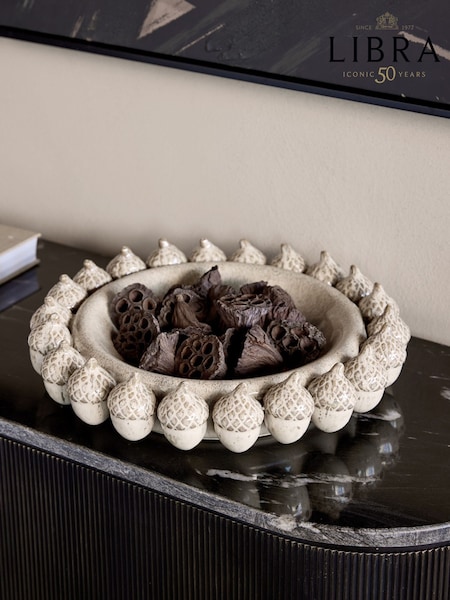 Libra Interiors Cream Acorn Cluster Platter (G95752) | kr2 110