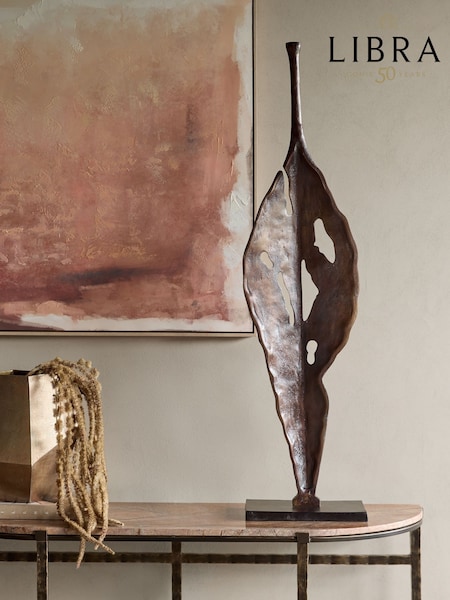 Libra Interiors Bronze Moulton Twist Aluminium Abstract Leaf Sculpture (G95753) | €460
