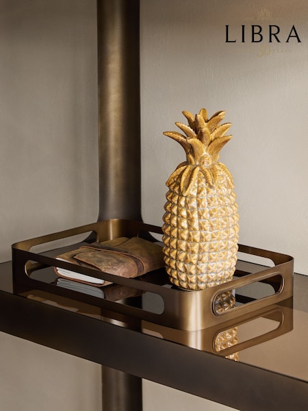 Libra Interiors Brown Tropics Reactive Glaze Pineapple (G95757) | DKK505