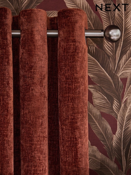 Plush Chenille Eyelet Curtains