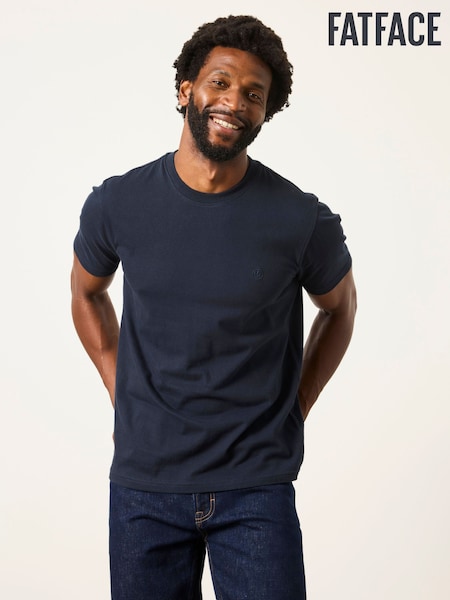 Navy/Burgundy/Green - Regular Fatface Short Sleeve T-shirt