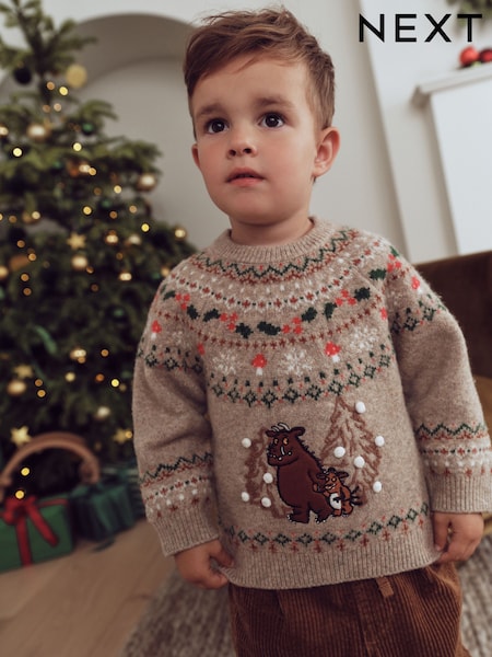 Ecru Gruffalo - Christmas Crew Neck Jumper (3mths-7yrs)