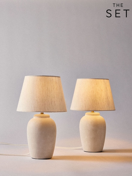 The Set – 2 er-Pack strukturierte Keramiktischlampen