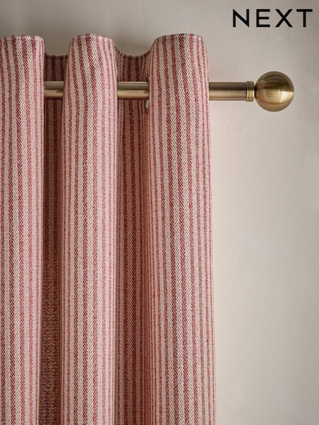 Brushed Stripe Lined Eyelet Curtains