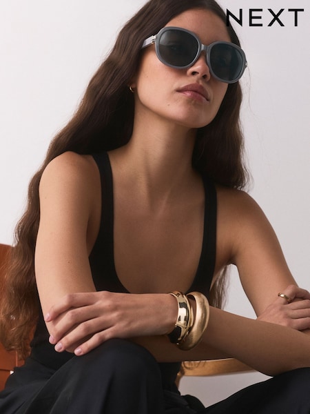 Grey - Square Sunglasses