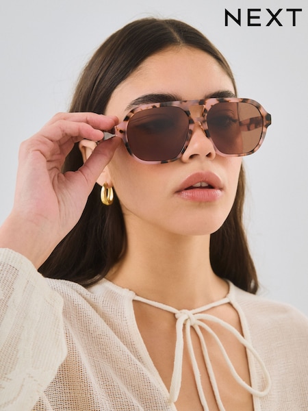 Pink - Acetate Square Sunglasses