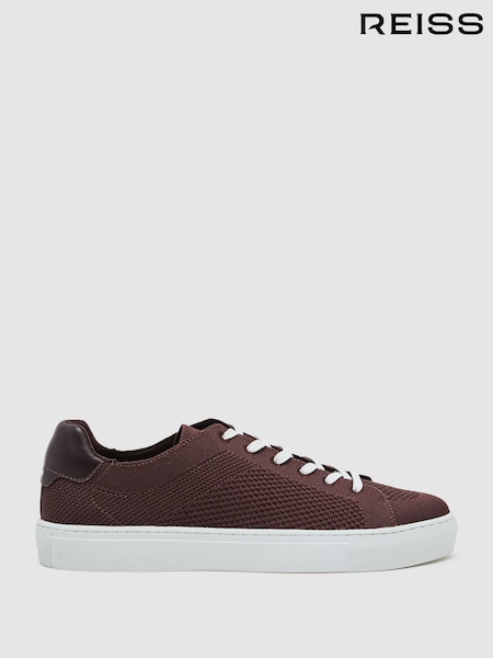 Fioletowośliwkowy - Regular Reiss Finley Knitted Low-top Trainers