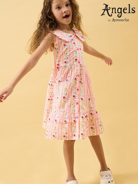 Angels By Accessorize Pink Sleeveless Floral Print Dress (G97196) | AED128 - AED140