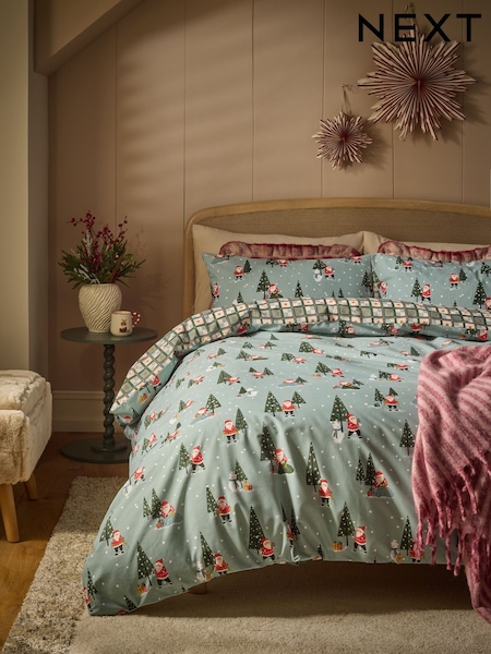 Christmas Reversible Duvet Cover And Pillowcase Set