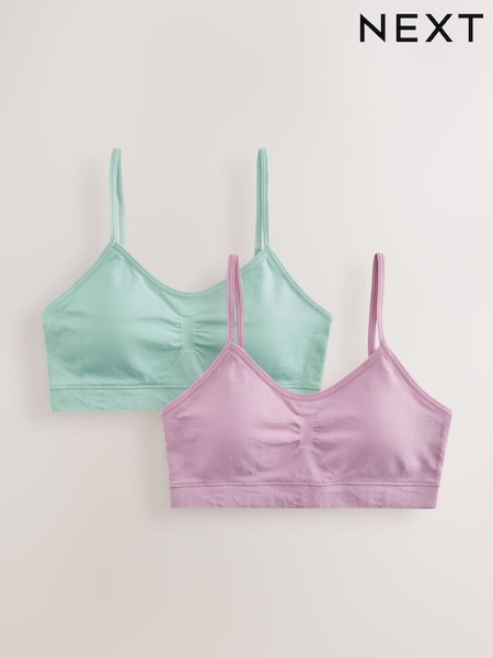 Pink/Purple - Seam Free Crop Tops 2 Pack (7-16yrs)