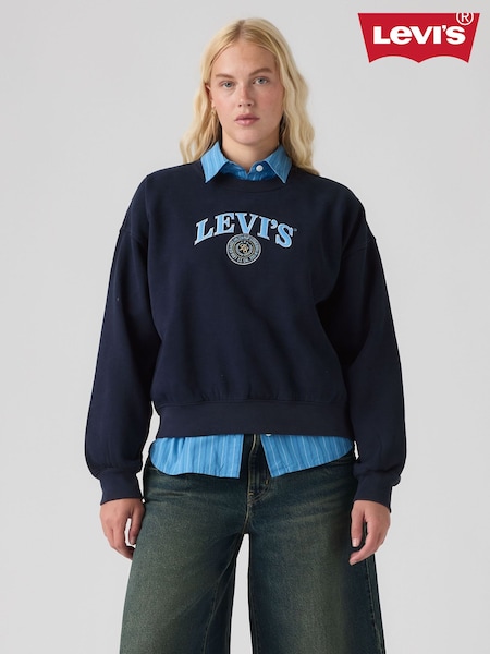 Blue - Levi's® Boxy Crewneck Sweatshirt