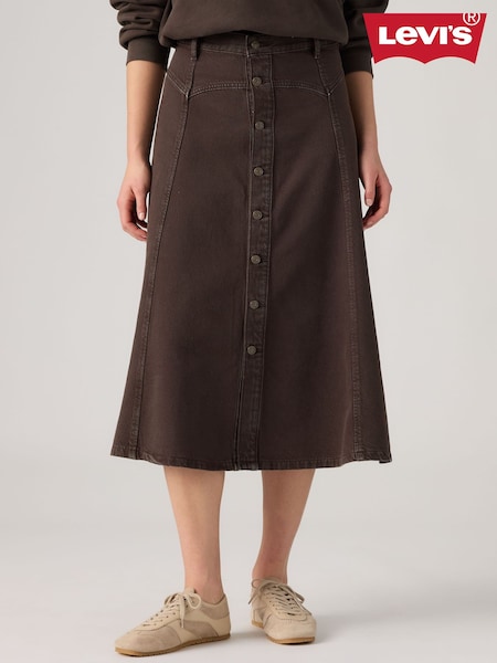 Dark  Brown - Levi's® Iconic Western Long Maxi Skirt