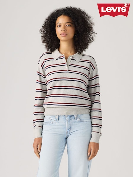 Grey - Levi's® Soft Long Sleeve Polo Shirt