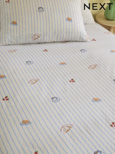 Breakfast In Bed Fitted Sheet And Pillowcase Set