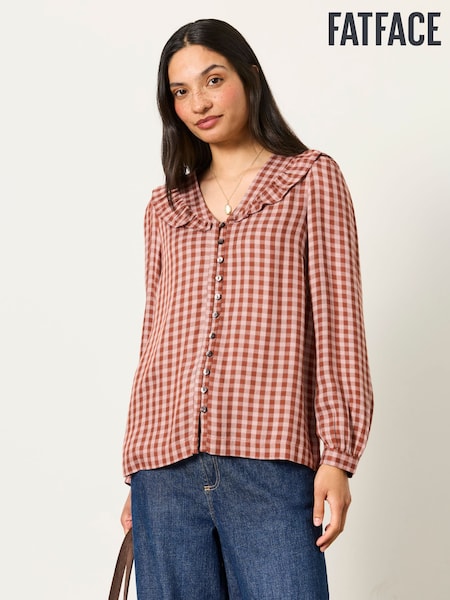 Rose Pink - Fatface Gingham Blouse