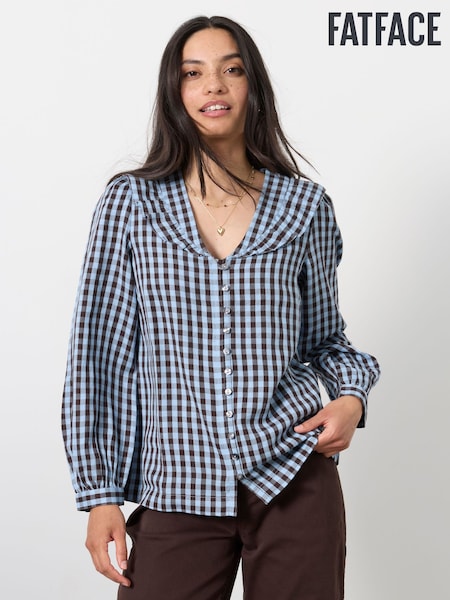 Blå - Fatface Gingham Blouse