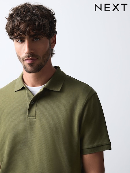 Green Khaki - Regular Smart Texture Regular Fit Polo Shirt