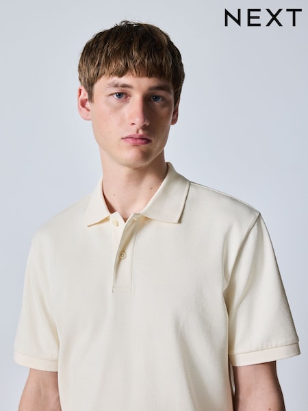 Ecru - Regular Smart Texture Regular Fit Polo Shirt