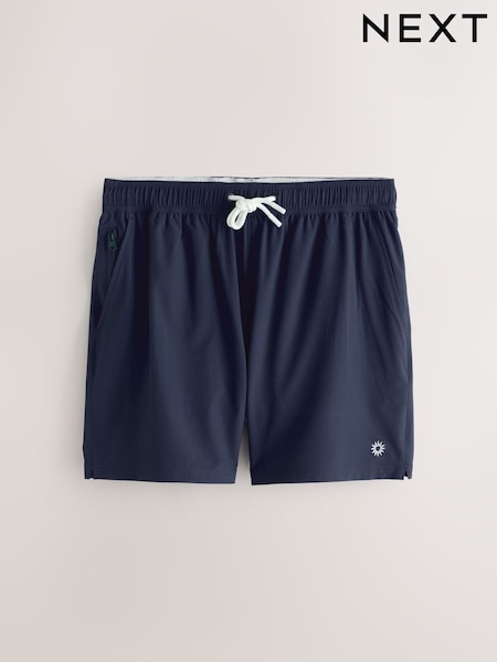 Navy Blue - Regular Motion-flex Swim Shorts With Trunk Lining