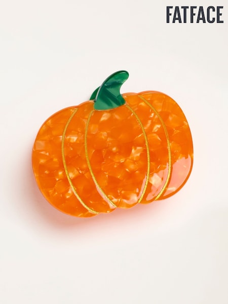 Orange - Fatface Halloween Pumpkin Claw Clip