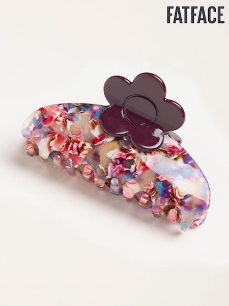 Purple - Fatface Flower Claw Clip