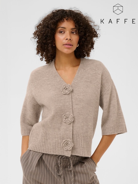 Kaffe Rosie Flower Button V-Neck Cardigan (G97884) | kr1 257