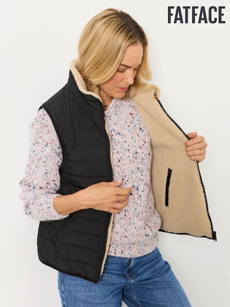 Crno - Fatface Padded Borg Fleece Gilet