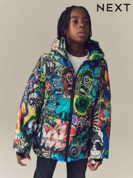 Graffiti Print - Padded Coat (3-17yrs)