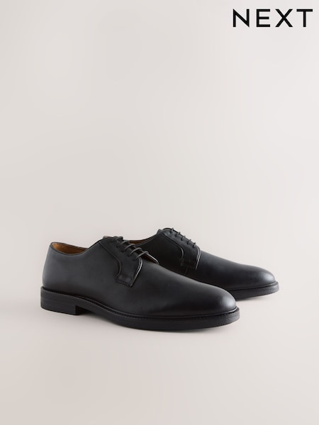 Black - Regular Leather Derby Shoes
