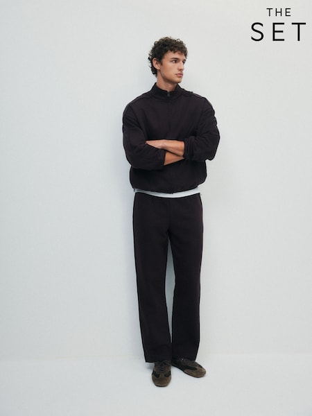 Brun - Regular The Set 2 Piece Zip Through Sweat And Wide Leg Joggers Set