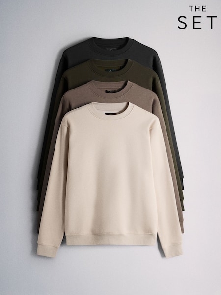 Black - Regular The Set 4pk Brushed Crew Sweatshirt