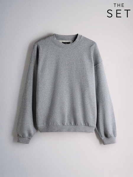 אפור בינוני - Regular The Set Crew Neck Sweatshirt