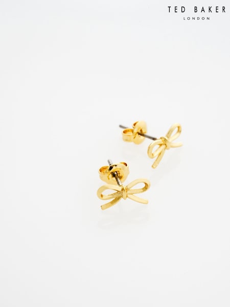 Ted Baker Gold Tone/Plain Metal BROOKE Mini Bow Stud Earrings (G98491) | 154 SAR