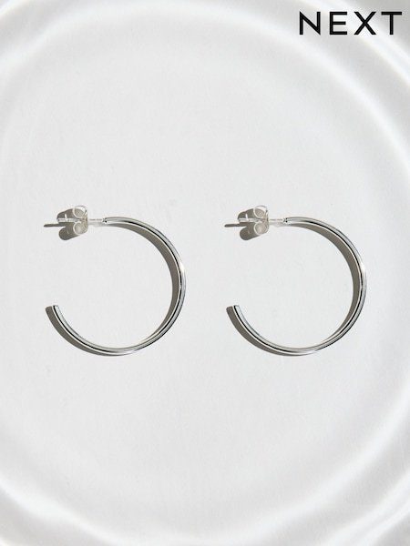 Արծաթագույն երանգ - Stainless Steel Waterproof Hoop Earrings