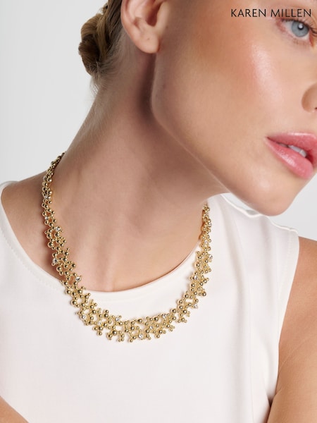 Karen Millen Gold Tone Evolution Crystal Necklace (G98608) | 75 د.ب.