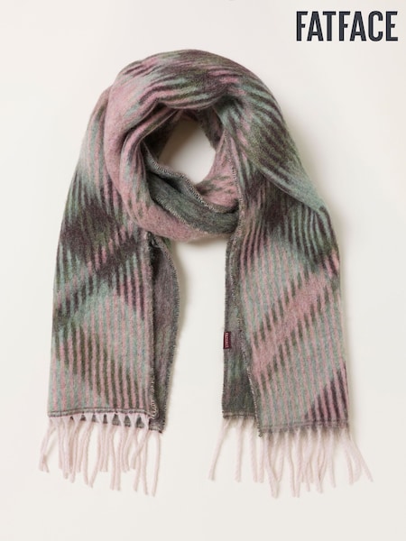 أخضر - Fatface Argyle Brushed Scarf
