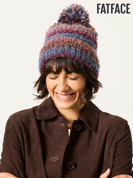 Teal Blue - Fatface Spacedye Bobble Hat