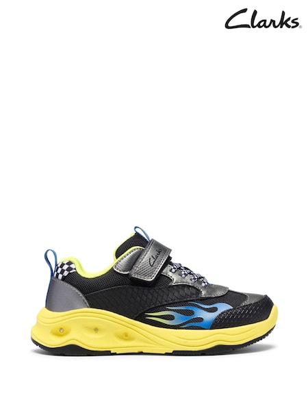 Yellow - Clarks Standard Fit Gleam Go Trainers