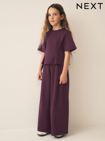 Beere - Plissiertes Set mit weitem Bein (3–16 Jahre)