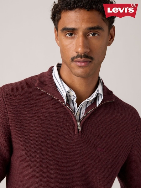 Burgundija Crveno - Regular Levi's® Original Housemark Zip Jumper