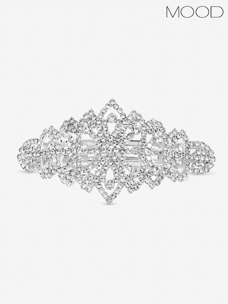Silver - Mood Crystal Diamante Barette